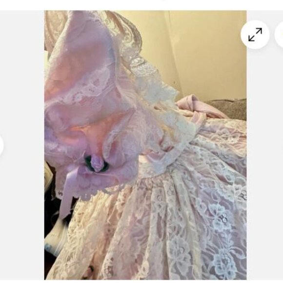 VTG Pazazz Pageant Dress Sz 6 Full Circle Party Frilly Lace Layered Ruffles Pink - Picture 3 of 11